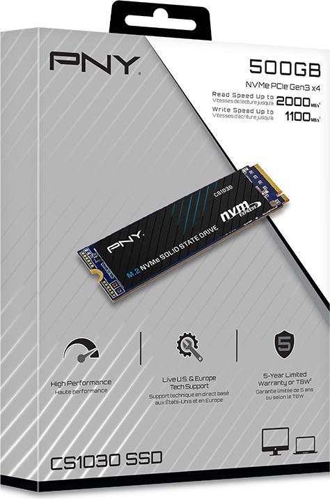 Actual product image PNY CS1030 (500 GB, M.2 2280)