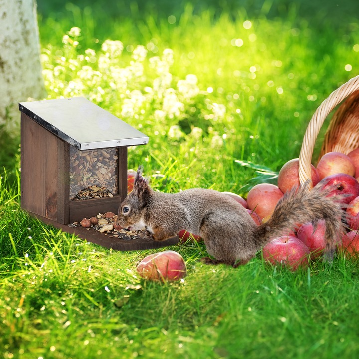 Actual product image Relaxdays Squirrel Feeder with Roof