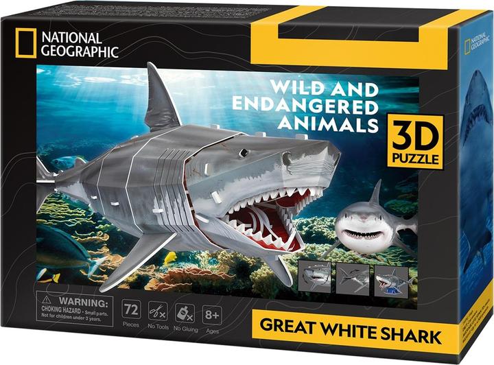 Cubicfun 3D Puzzle Weisser Hai 72 Teile (72 onderdelen)