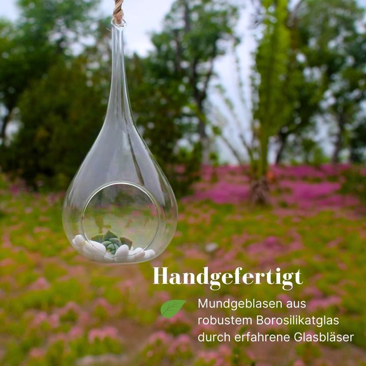 Produktbild Hermex Hängende Glasvase (1 x, 9 x 9 x 18 cm)