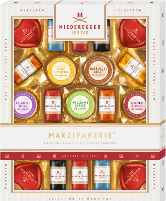 Actual product image Niederegger Lübeck Marzipanerie chocolates with dark chocolate assorted (298g) (298 g)