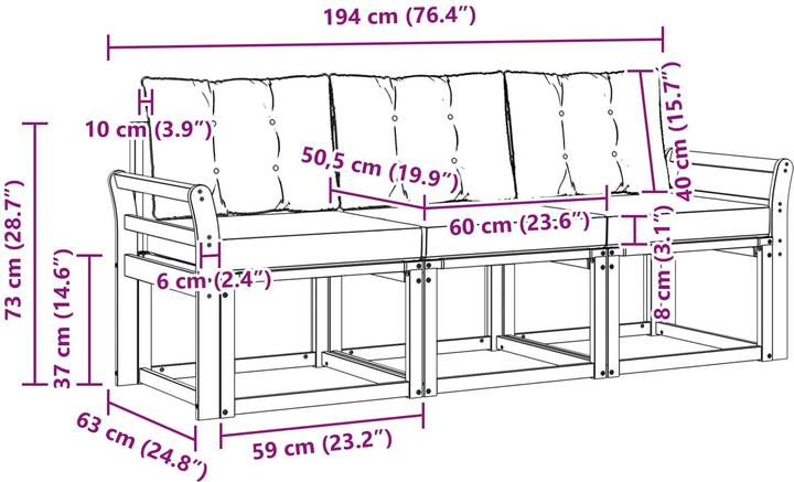 Produktbild vidaXL Outdoor-Sofa