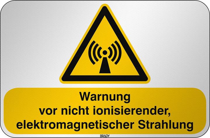 Actual product image Brady W/W005/EN240/RFL-590X390-1, ISO safety sign - Warning non-ionising radiation, La