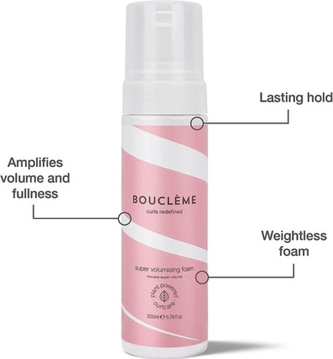 Immagine prodotto Boucleme Schiuma Super Volumizzante Schiuma Styling per Capelli Ricci 200ml (200 ml, Volume in polvere)