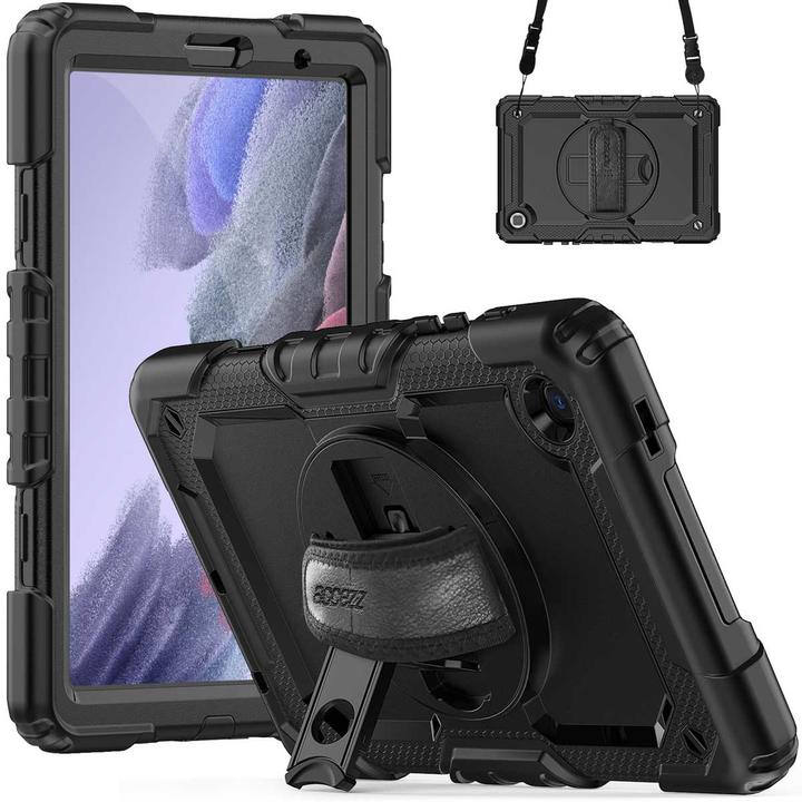 Produktbild Accezz Rugged Backcover met schouderstrap Samsung Galaxy Tab A7 Lite - Zwart (Galaxy Tab A7 Lite)