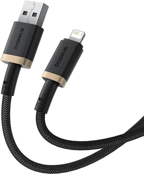 Produktbild Baseus Dura Schnellladekabel Typ A zu IP 2.4A 2 m Schwarz Gold (2 m, USB 2.0)