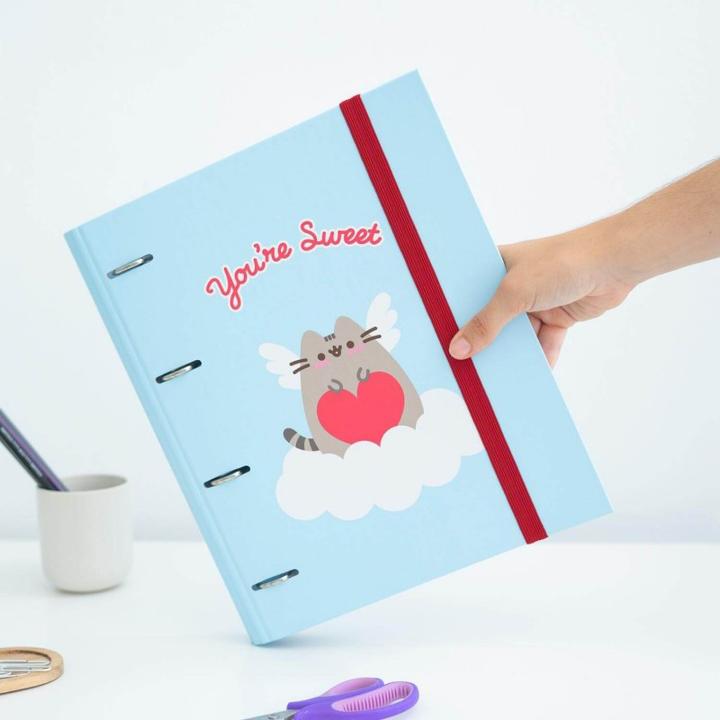Productafbeelding Pusheen – A4-Ordner aus der Purrfect Love-Kollektion mit Seiten (4 Ringe, Gummiband) (24 x 31 cm)