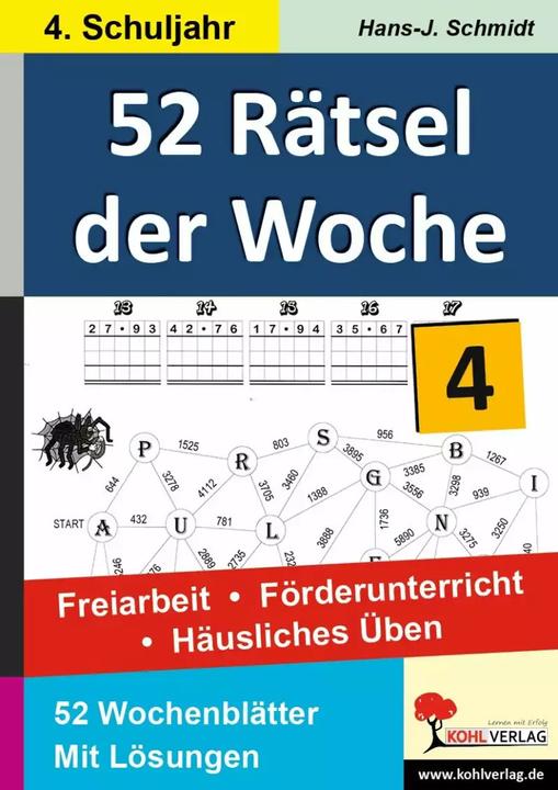 Produktbild 52 Rätsel der Woche / 4. Schuljahr (Deutsch, Hans J. Schmidt, Hans-J. Schmidt, 2012)