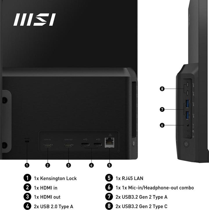 Actual product image MSI Modern AM242P 1M-1204DE i3-100U black 16GB W11P (256 GB, 16 GB, Intel Arc Graphics)