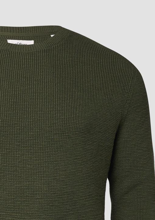 Produktbild s.Oliver Strickpullover Strickpullover mit Crew Neck und Strukturmuster (XXL)