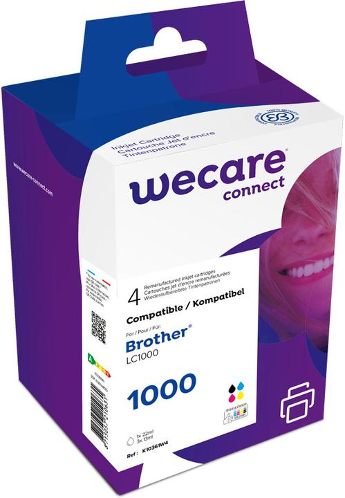 Produktbild Wecare Multipack rebuilt CMYBK LC1000VAL zu Brother DCP-130 1x22/3x13ml (CMYK)