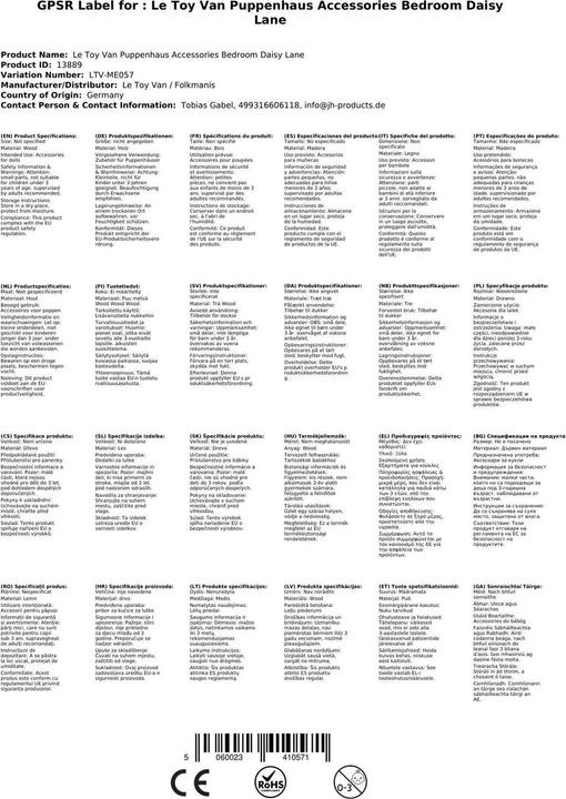 Immagine prodotto Le Toy Van Camera da letto