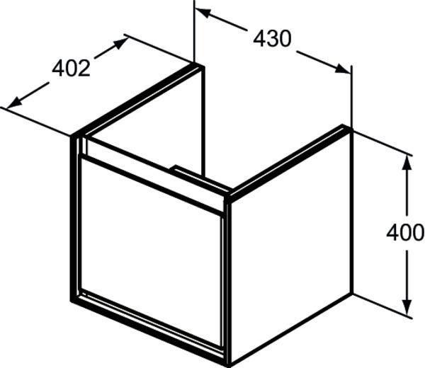 Produktbild Ideal Standard IDS Waschtischunterschrank CONNECT AIR 435mm f Cube Air 50cm Pinie h Dek / b. m (43 x 40 x 40 cm)