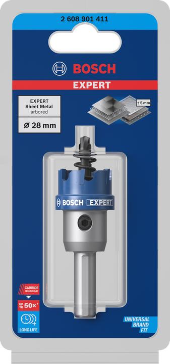 Productafbeelding Bosch Professional Zubehör Blau Zubehör 2608901411 Präzision für Bleche Hartmetall 28 mm (28 mm)
