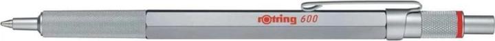 Rotring 600 Gel Pen | 0.55 mm | Black Ink | Silver Metal Body Pen | Non-Slip Knurled Grip & Hexagonal Ba... (Silver, 1 x)