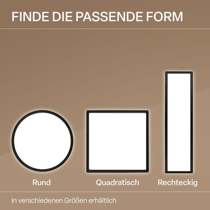 Actual product image B.K.Licht SHALLOW ultraflaches LED Panel, 4000K, IP44, schwarz, 580x200 (3000 lm)