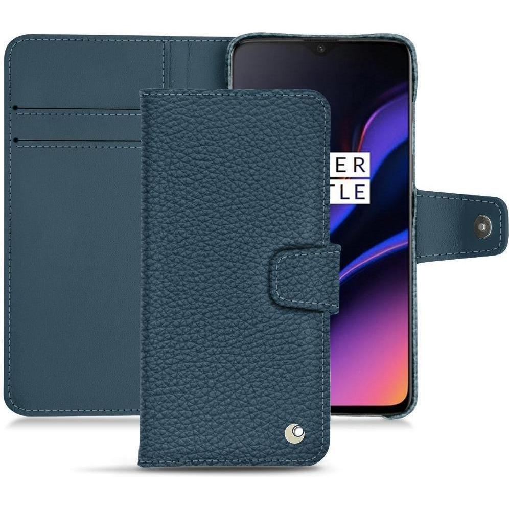 Noreve Lederschutzhülle Wallet (OnePlus 6T), Smartphone Hülle, Blau