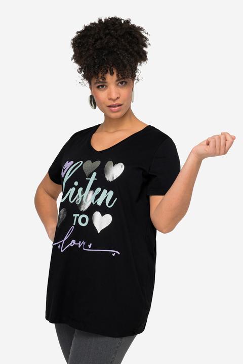 Produktbild Miamoda T-Shirt, Straight Fit, Herz-Druck, Halbarm (48)