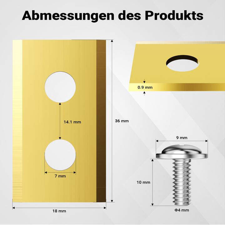 Produktbild Wiltec Rasenroboter Messer Set Titan 36x18mm 18 Stück Mähroboter Rasenmäher (Mähroboter, Rasenmäher Messer + Ersatzmesser Gartenmaschinen)