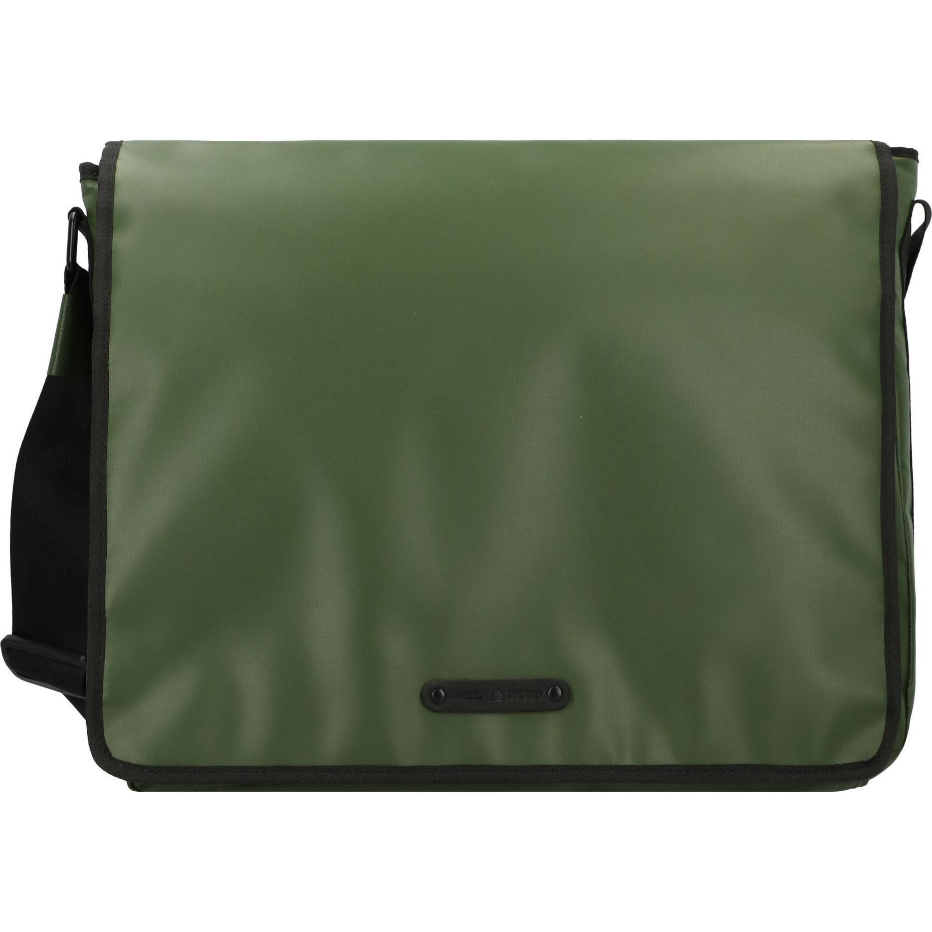 Greenburry, Handtasche, Upcycled Tarpaulin Messenger 40 cm Laptopfach, Grün
