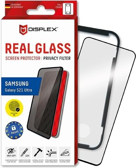Image du produit Displex Real Glass, Privacy Full Cover Panzerglas (1 pièce(s), Samsung Galaxy S21 Ultra)