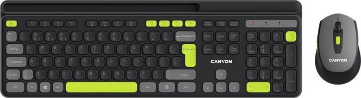 Actual product image Canyon Computer keyboard HSET-W5 EN Keyboard+Mouse AAA+AA Wireless Black (US, Wireless)