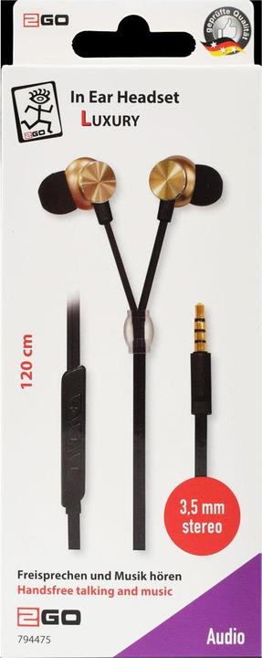 Produktbild 2GO Metallic InEar Headset 3,5mm Stereo, rose (Kabelgebunden)