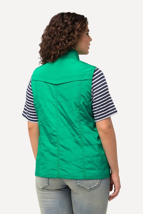 Image du produit Ulla Popken Gilet, coutures fantaisie, col montant, poches zippées (46, 48)