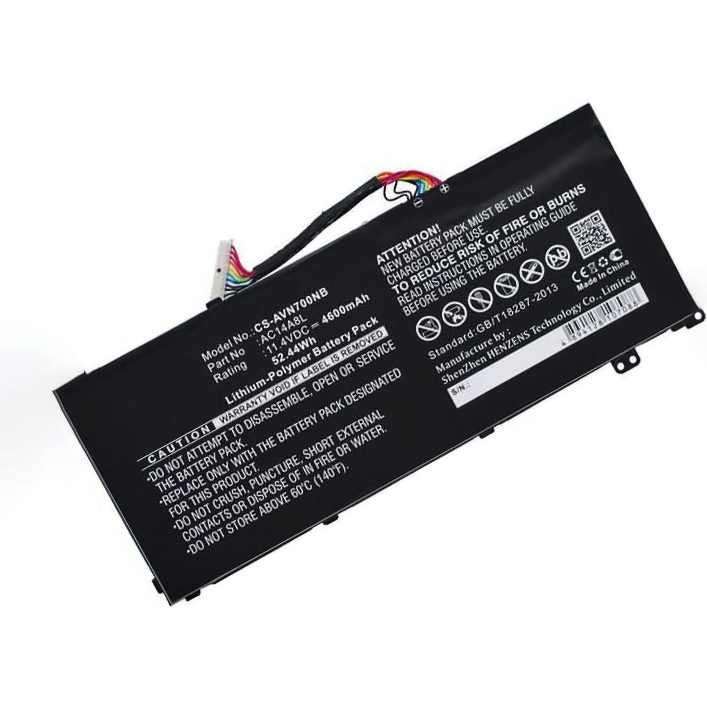 AGI Akku kompatibel mit Acer Aspire Nitro VN7-793G - Akku - 4.600 mAh (4600 mAh), Notebook Akku, Schwarz