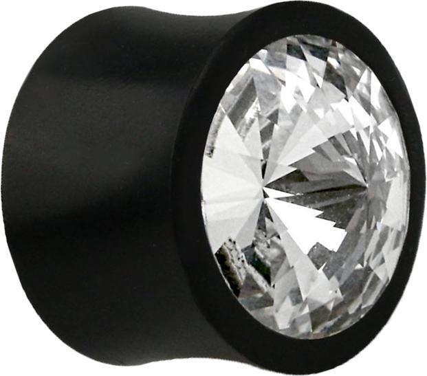 Immagine prodotto Star Piercing Tappo svasato in legno di Areng con cristallo Swarovski argento (senza ottone, Organico)