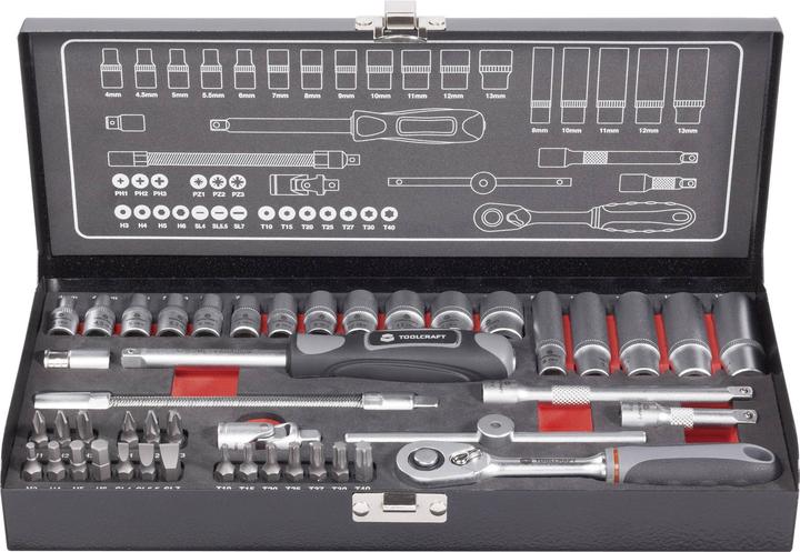 Actual product image Toolcraft Socket wrench set metric 1/ (10 mm, 11 mm, 12 mm, 13 mm, 4 mm, 4.5 mm, 5 mm, 5.5 mm, 6 mm, 7 mm, 8 mm, 9 mm)