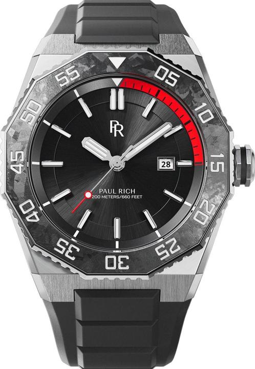 Paul Rich PR-45210 Herrenuhr Aquacarbon Pro Midnight 42mm 20ATM (Analogue wristwatch, Swiss made)