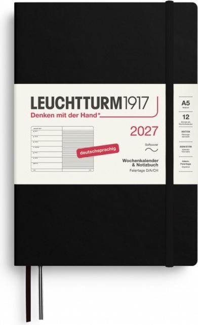 Produktbild Leuchtturm1917 Wochenkalender&NotizbuchMediumA5schwarz2027 (A5, 1 Woche / 1 Seite)