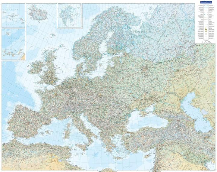 Poster fisico dell'Europa 1:4,5 milioni