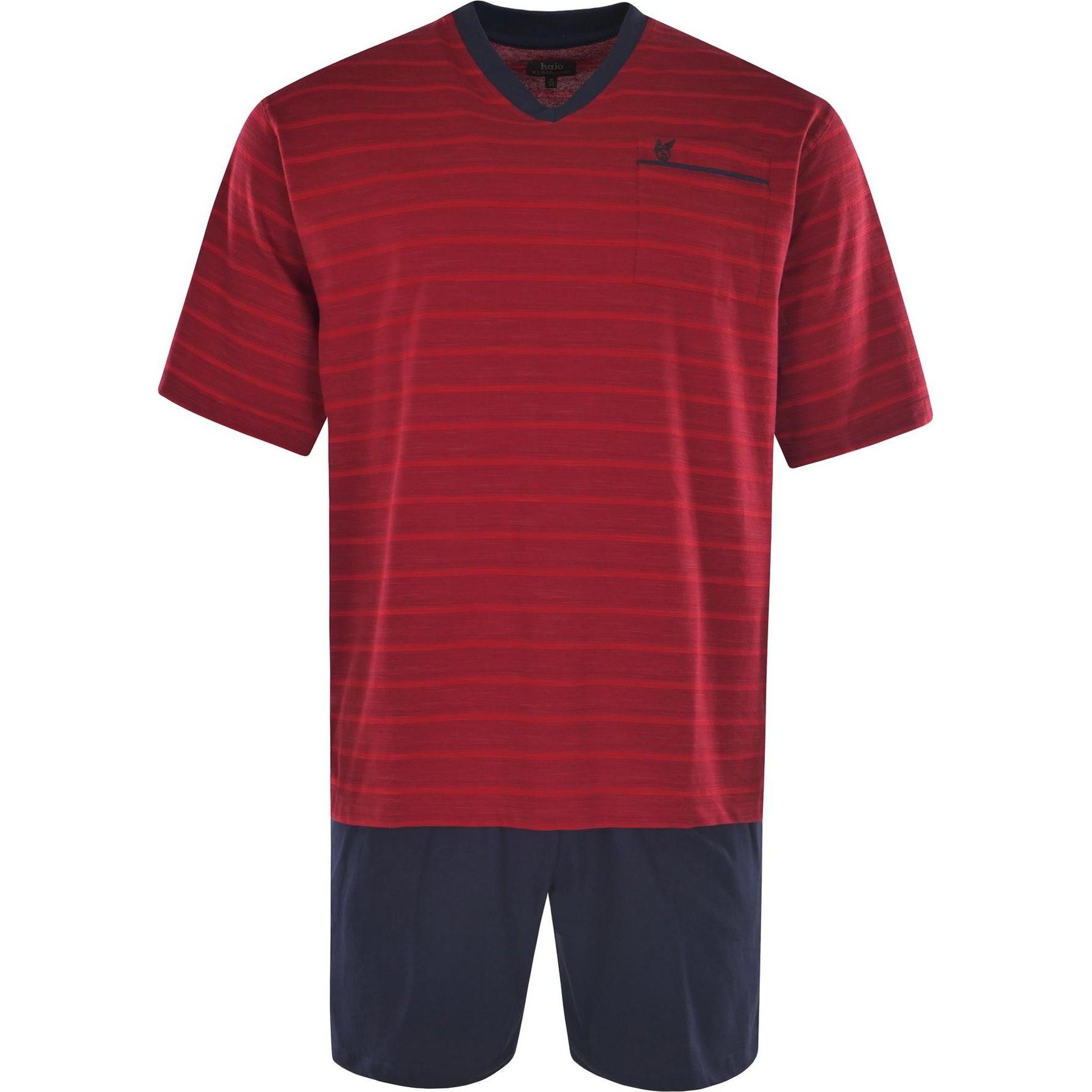 Hajo, Herren, Pyjama, Pyjama Homewear Bequem sitzend - 16257, Rot, (4XL)