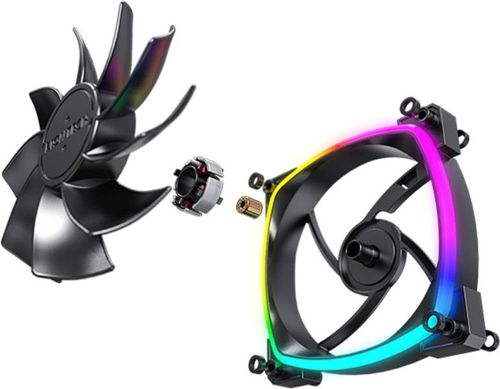 Actual product image Montech RX120 PWM ARGB fan - 120mm, black (120 mm, 1 x)