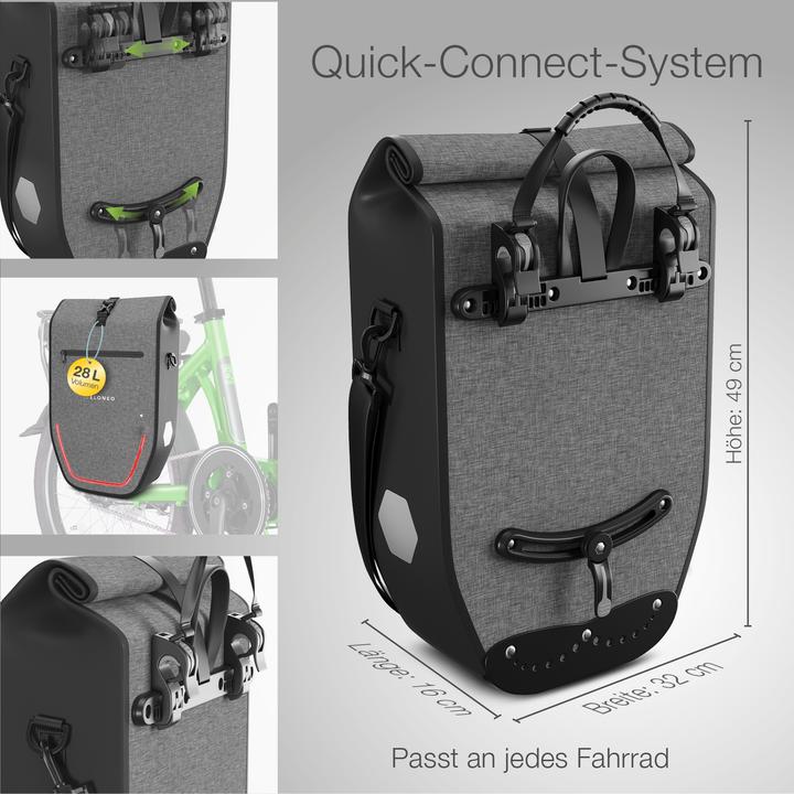 Produktbild Eloneo Fahrradtasche für Laptop (28 l, Gepäckträgertasche)