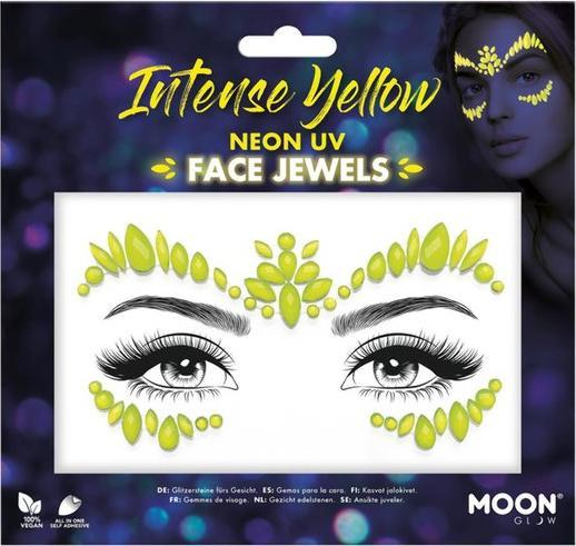 Produktbild Smiffys Face Jewels - Intense Yellow: Neon UV