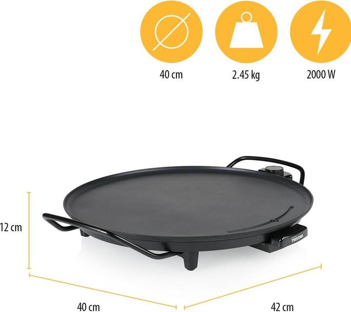 Actual product image Tristar Bakplaat Rond BP-2787 - Gourmet bakplaat - Cirkel Grill voor 4 personen - Met regelbare thermostaat