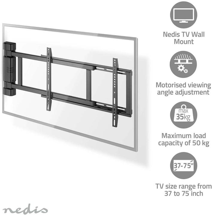 Image du produit Nedis Support mural motorisé pour TV (Mur, 50 kg, 32" - 75")