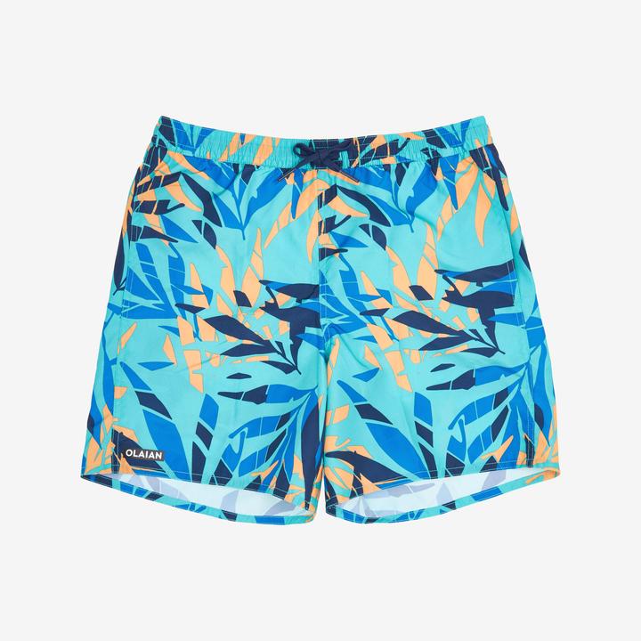 Image du produit Olaian Short de bain surf à poches Garçon - 100 Shadow palm turquoise (14, 15, 16)