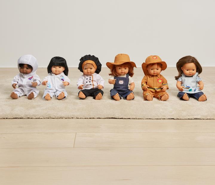 Produktbild Miniland Puppenkostüm Feuerwehrmann 38cm