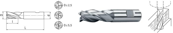 Actual product image Elmag HSS Co8 end mill DIN 844