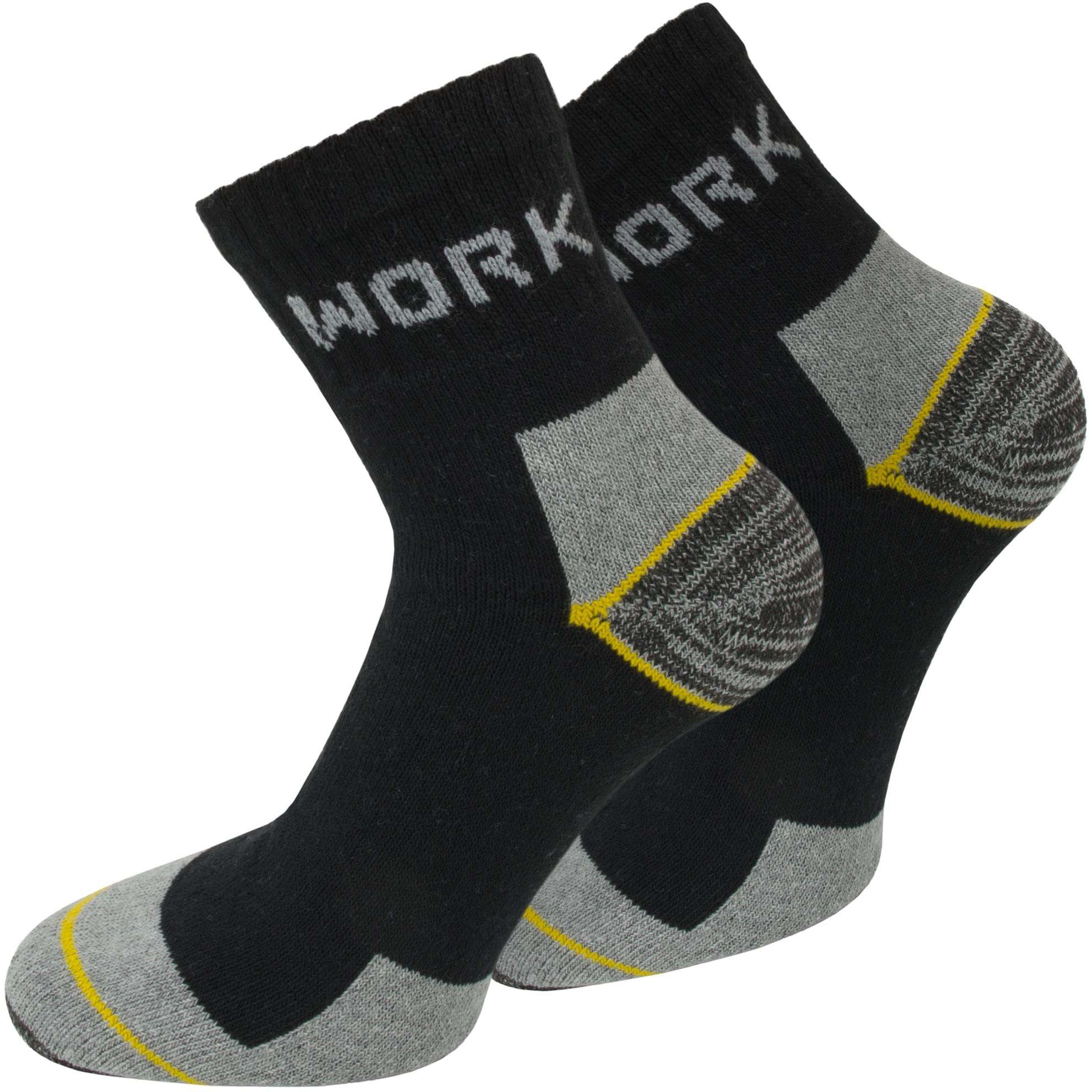 Thumbnail - Normani, Herren, Socken, 6 Paar Kurzschaft-Arbeitssocken Work Short, Schwarz, Gelb, Grau, (6er Pack, 39 - 42)
