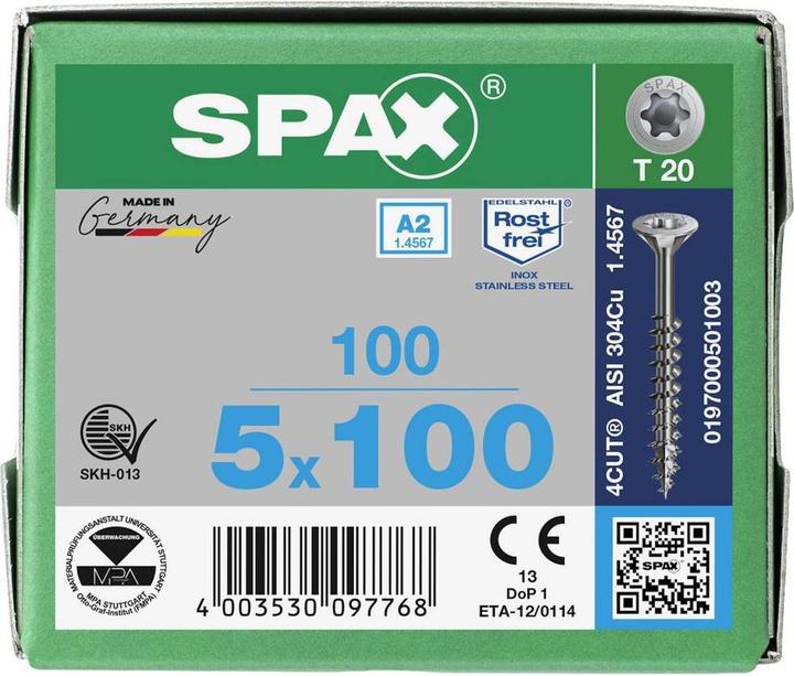 Produktbild Spax A2 Senkmultikopf T-Star Plus T20 Teilgewinde (100 Schrauben pro Stück)