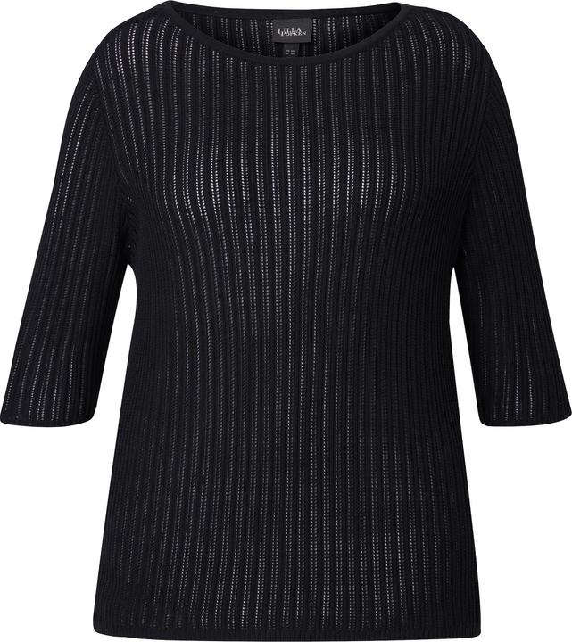 Produktbild Ulla Popken Pullover, Ajourmuster, U-Boot-Ausschnitt, Halbarm (58)
