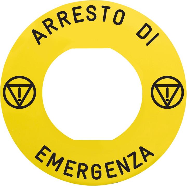 Image du produit Schneider Electric Plaque Ř60 pour bouton d'arrêt d'urgence, avec ZBY9630M