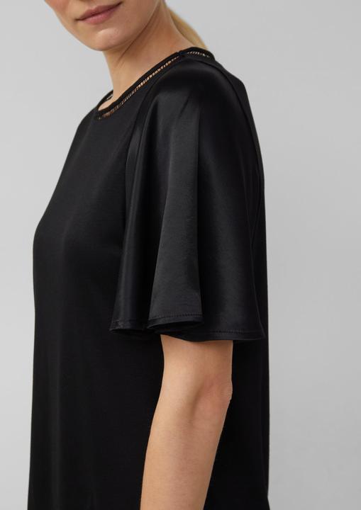 Immagine prodotto S.Oliver T-Shirt Viskose-T-Shirt mit Rundhalsausschnitt und Satin-Ärmeln (34)