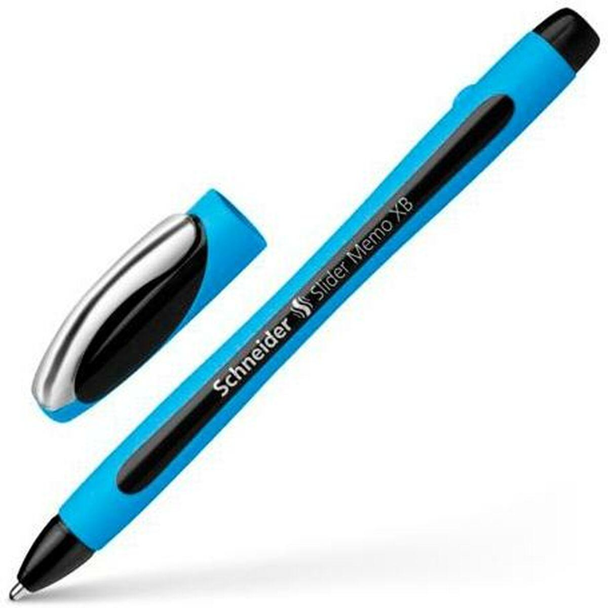 Schneider, Schreibstifte, Kugelschreiber Slider Memo blau Schreibfarbe schwarz, 10 St. (Schwarz, 10 x)