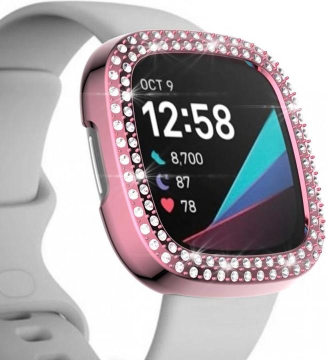 Actual product image Cover-Discount Fitbit Versa 3 / Sense - Glitter Rhinestone Protection Case pink